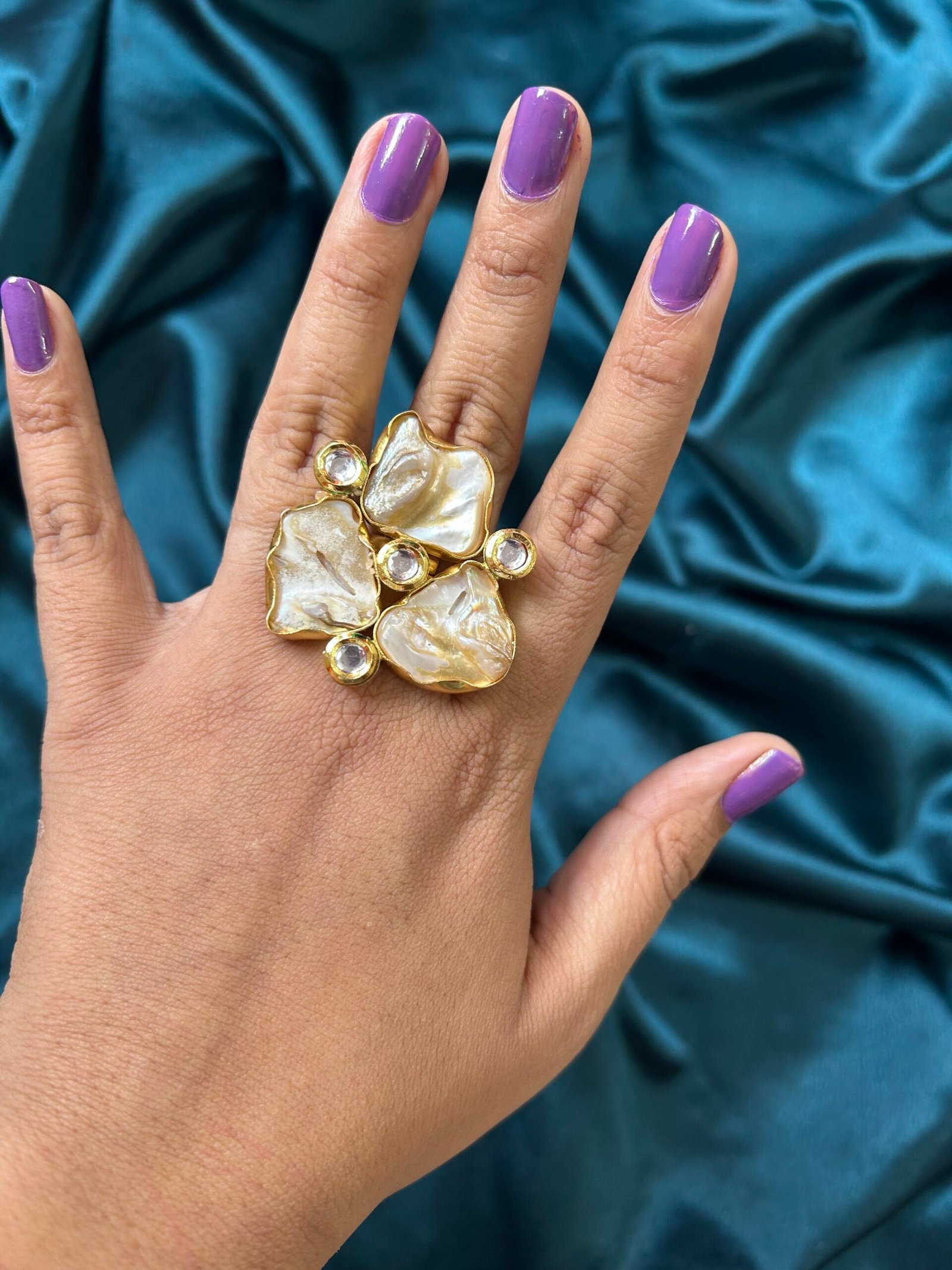 Brass MOP Stone Ring
