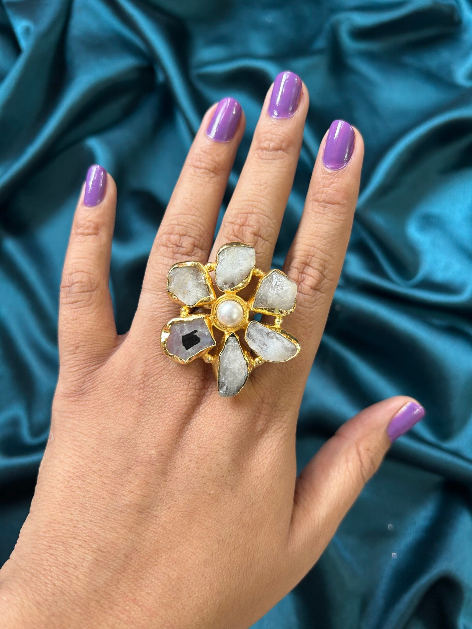 Brass MOP Pearl Ring