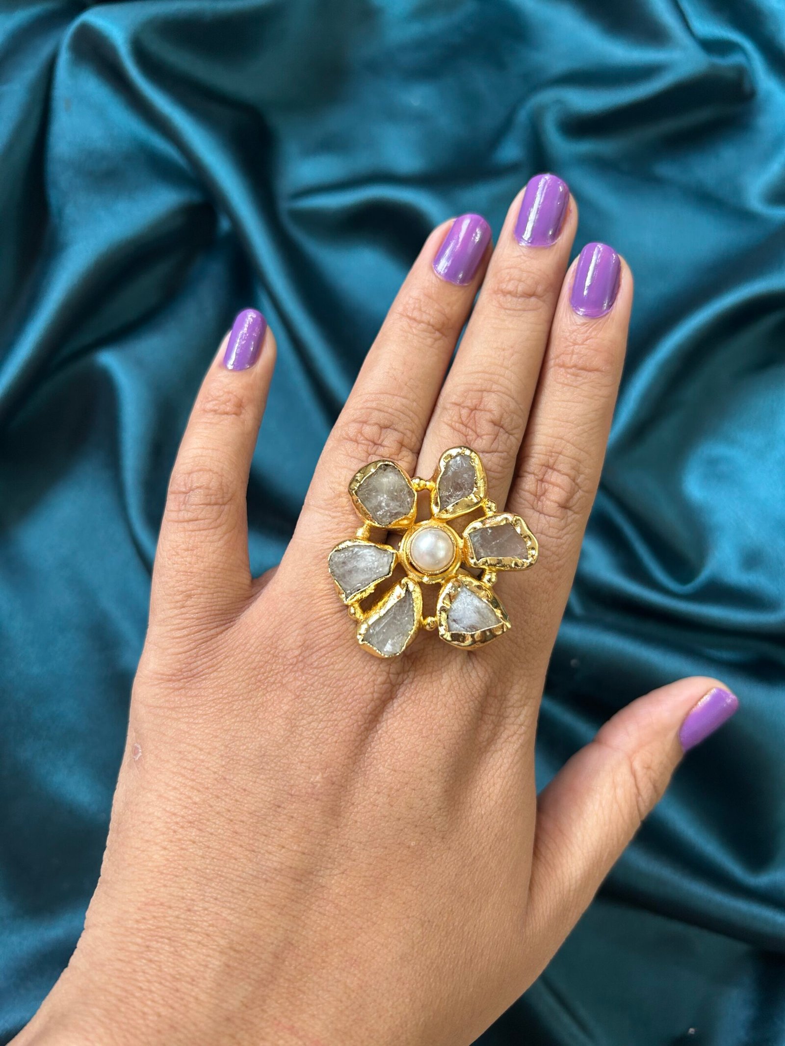 Brass Pearl MOP Ring