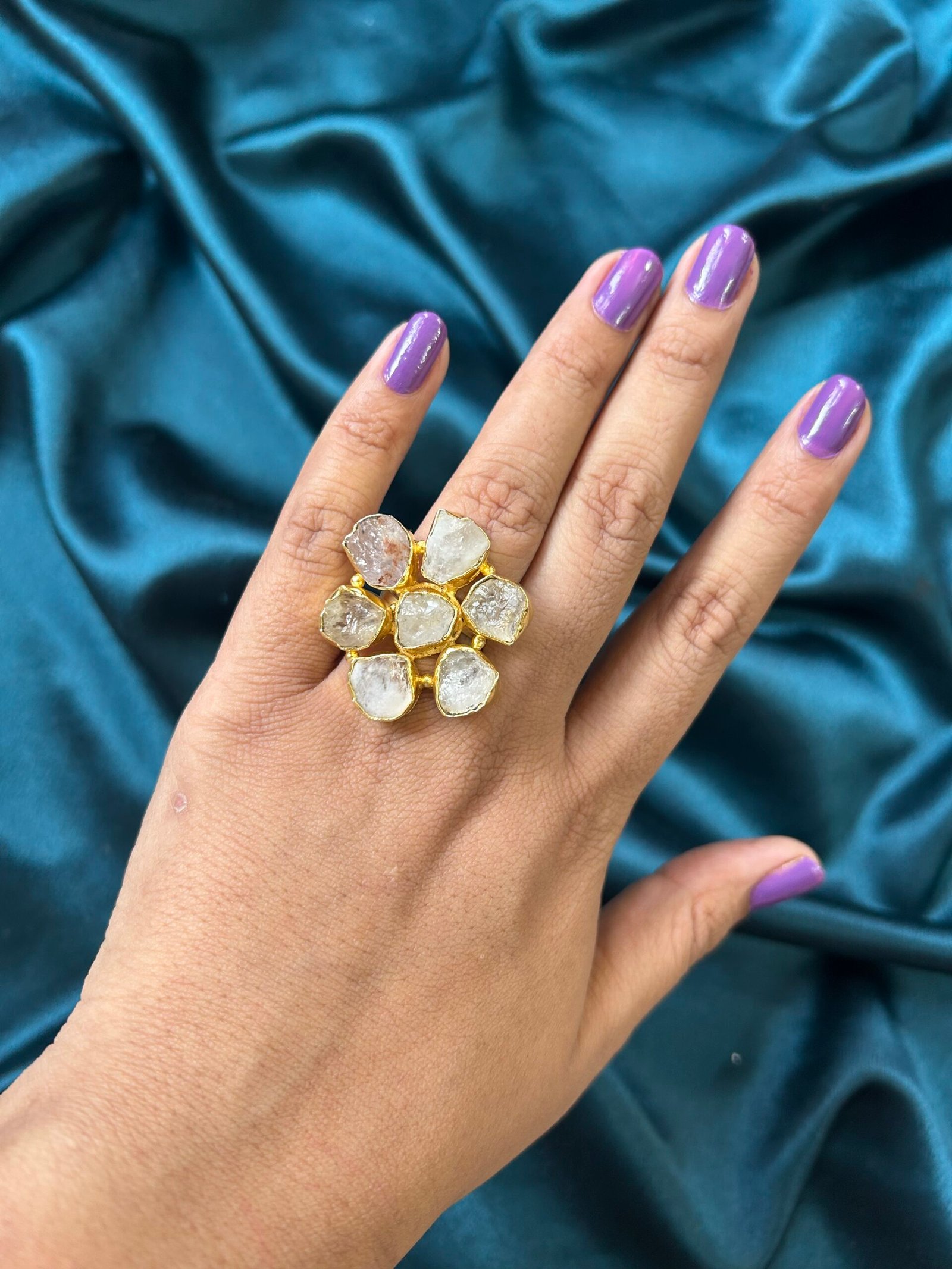 Brass MOP Stone Ring