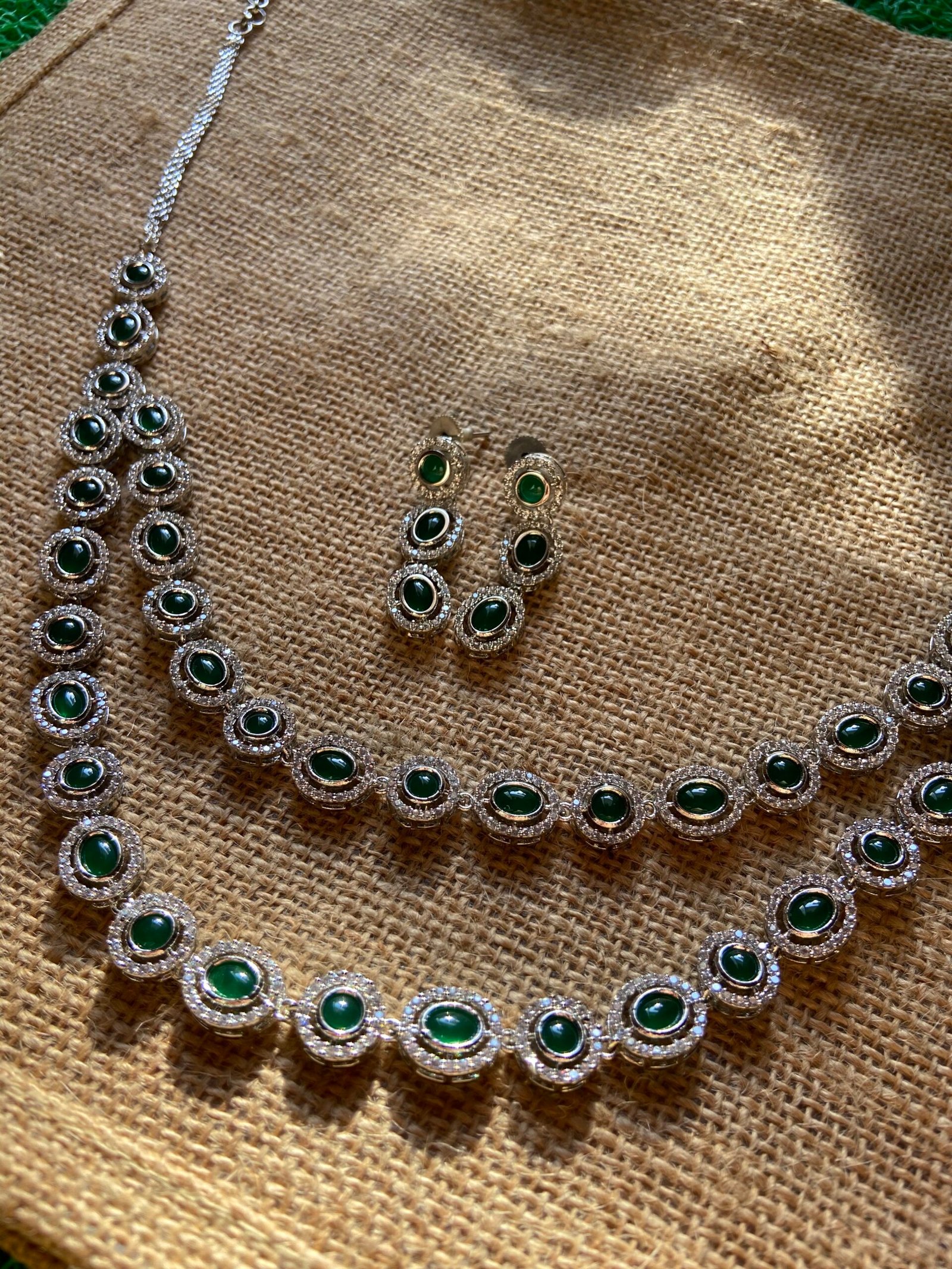 IMG_5538-scaled-1.jpg Double Line Emerald Green AD Necklace - Image 1