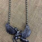 Long Oxidise Necklace With Pendant - Horse Design