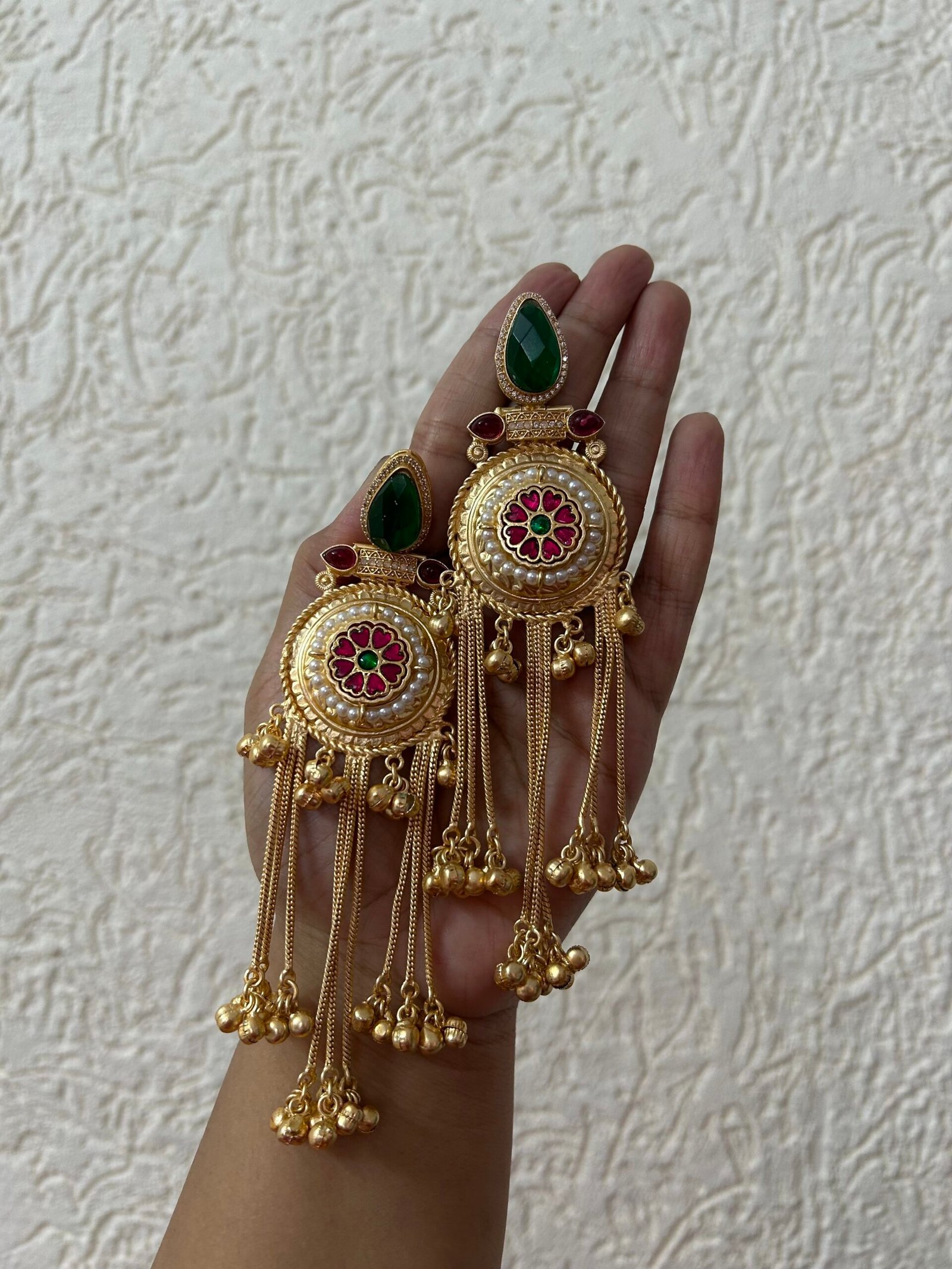 Kashmiri Earrings - Green
