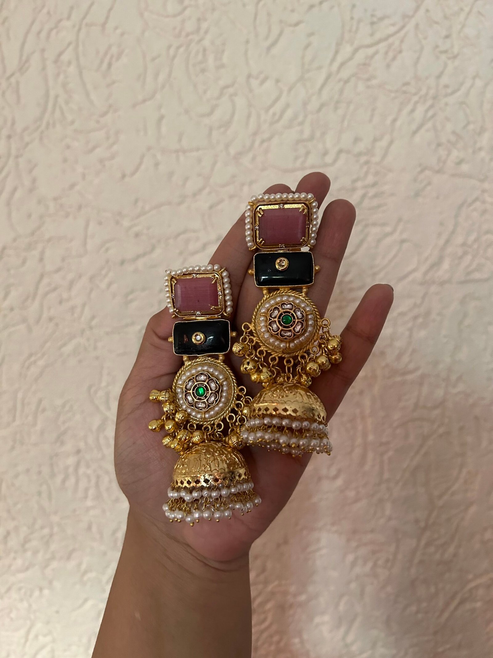 Kashmiri Earrings - Pink