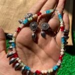 Oxidised Multi Mala Leaf Choker Set