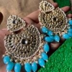 Sky blue kundan Earrings