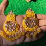 Meenakari Kundan Earrings - Yellow