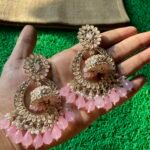 Beautiful Jhumki Earrings - Baby Pink