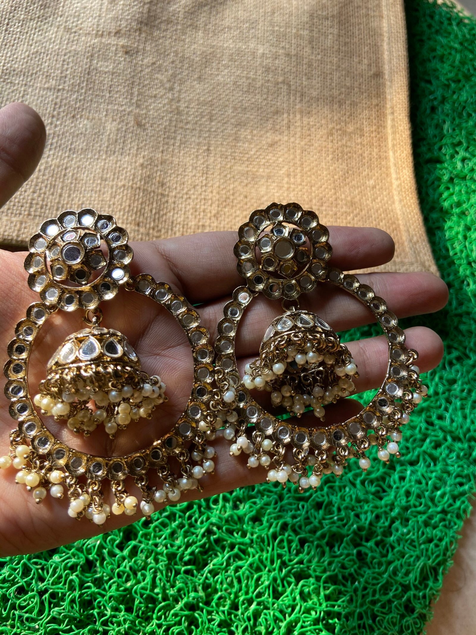 Golden Chandbali Earrings