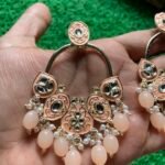 Peach Meenakari Earrings