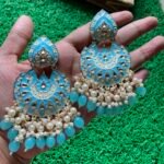 Sky Blue Meenakari Earrings