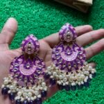 Purple Meenakari Earrings