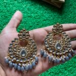 Gray Kundan Earrings