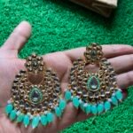 Sea Green Kundan Earrings