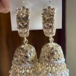 Kundan Pearl Jhumki - White