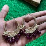 Maroon Beads Earrings