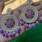 Round Pearl Earrings - Lavender