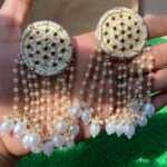 Round Mirror Earrings - Skin With Pearls
