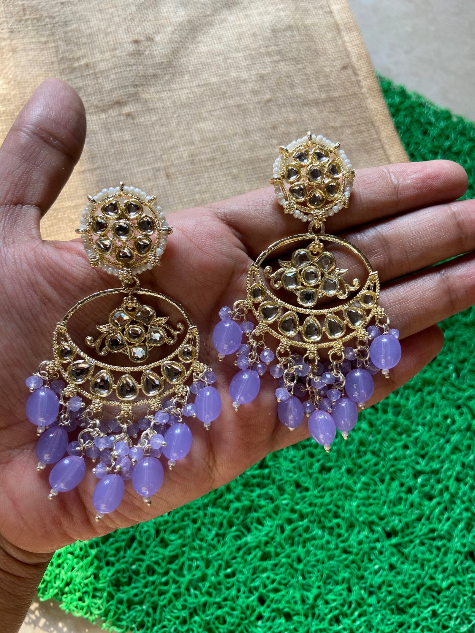 Naina Earrings - Lavender