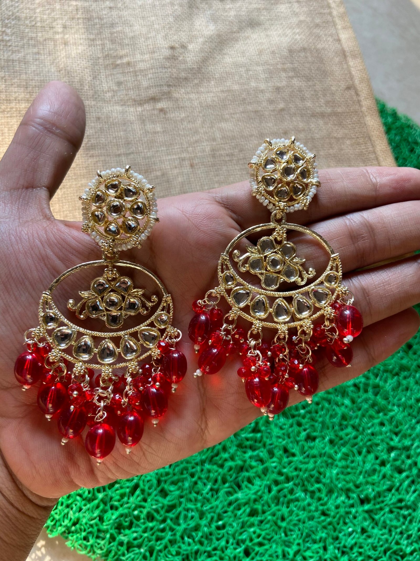 Naina Earrings - Red