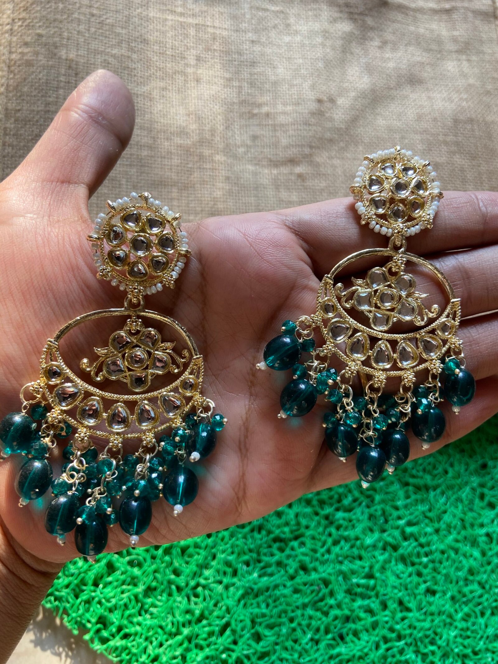 Naina Earrings - Green