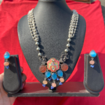 Silver Replica Designer Necklace - Blue and Orange