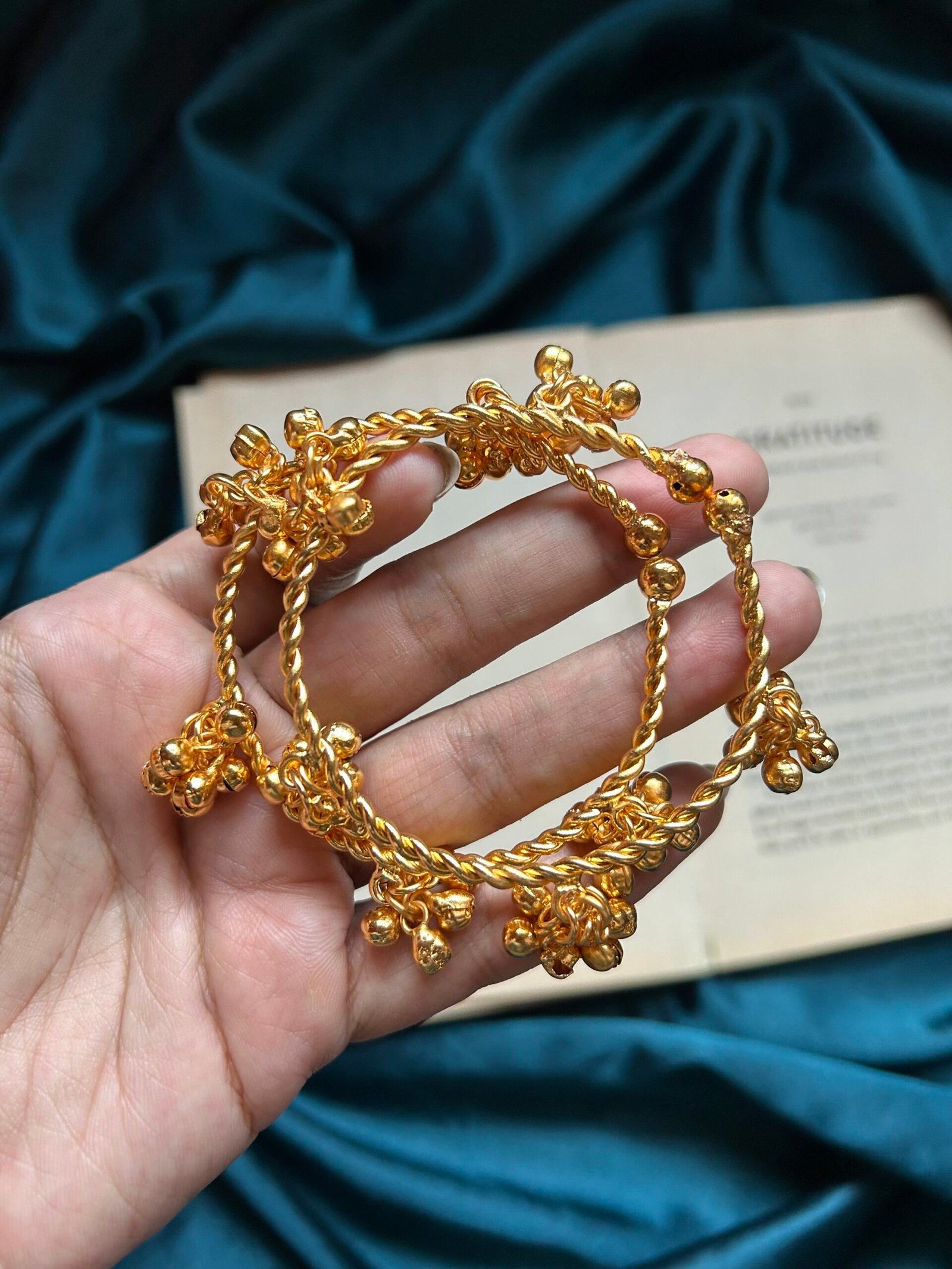 Brass Ghungroo Bangles Golden - Pair