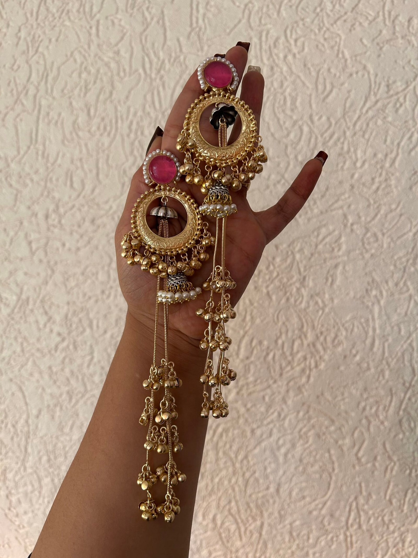 Kashmiri Earrings - Pink