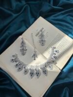 AD Necklace Set With Earrings and Mangtika - Blue