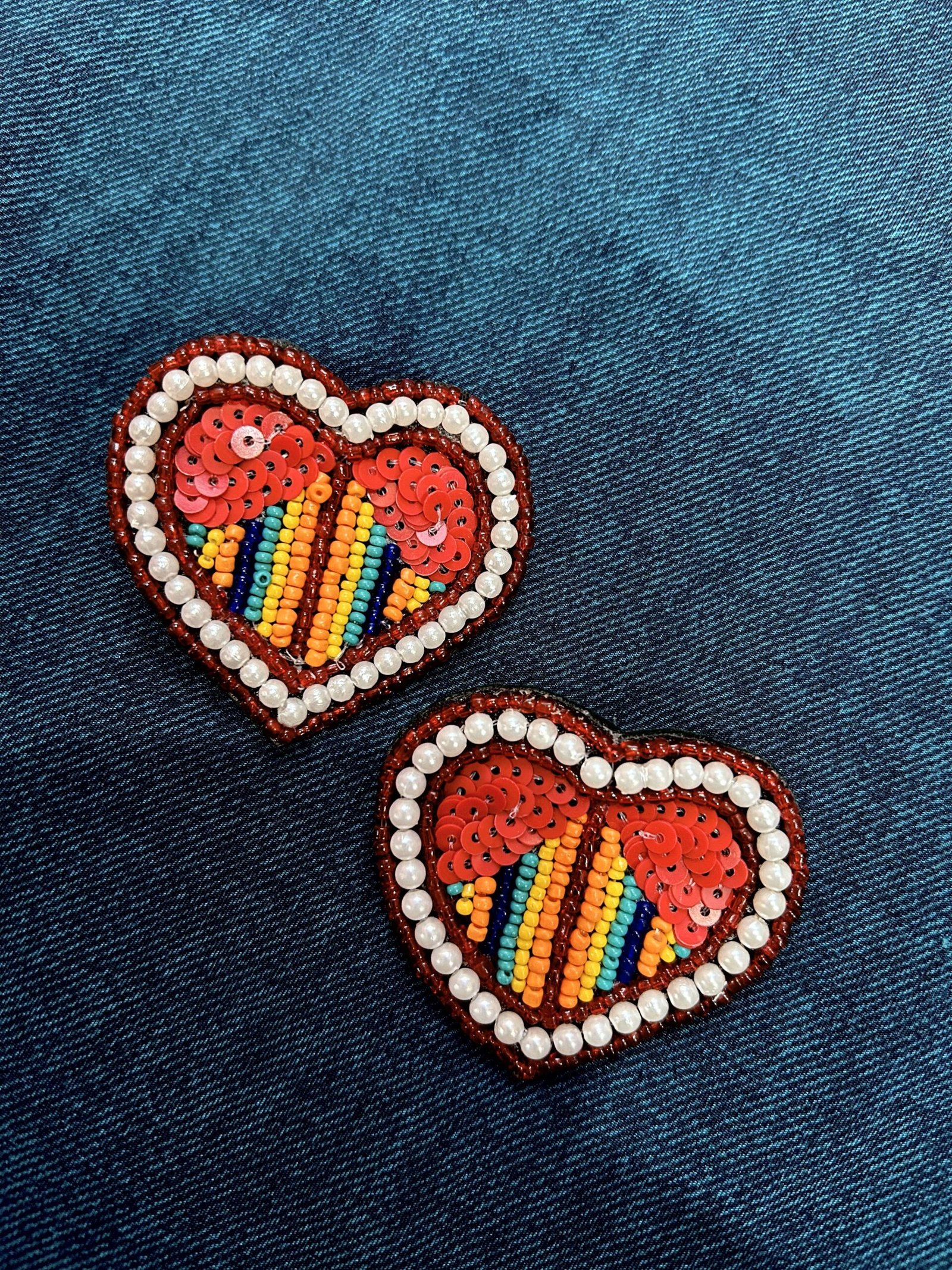 Multi Hearts earring
