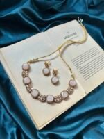 Real Gemstone With Moissanite Necklace Set With earrings - Image 3