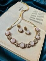 Real Gemstone With Moissanite Necklace Set With earrings - Image 4