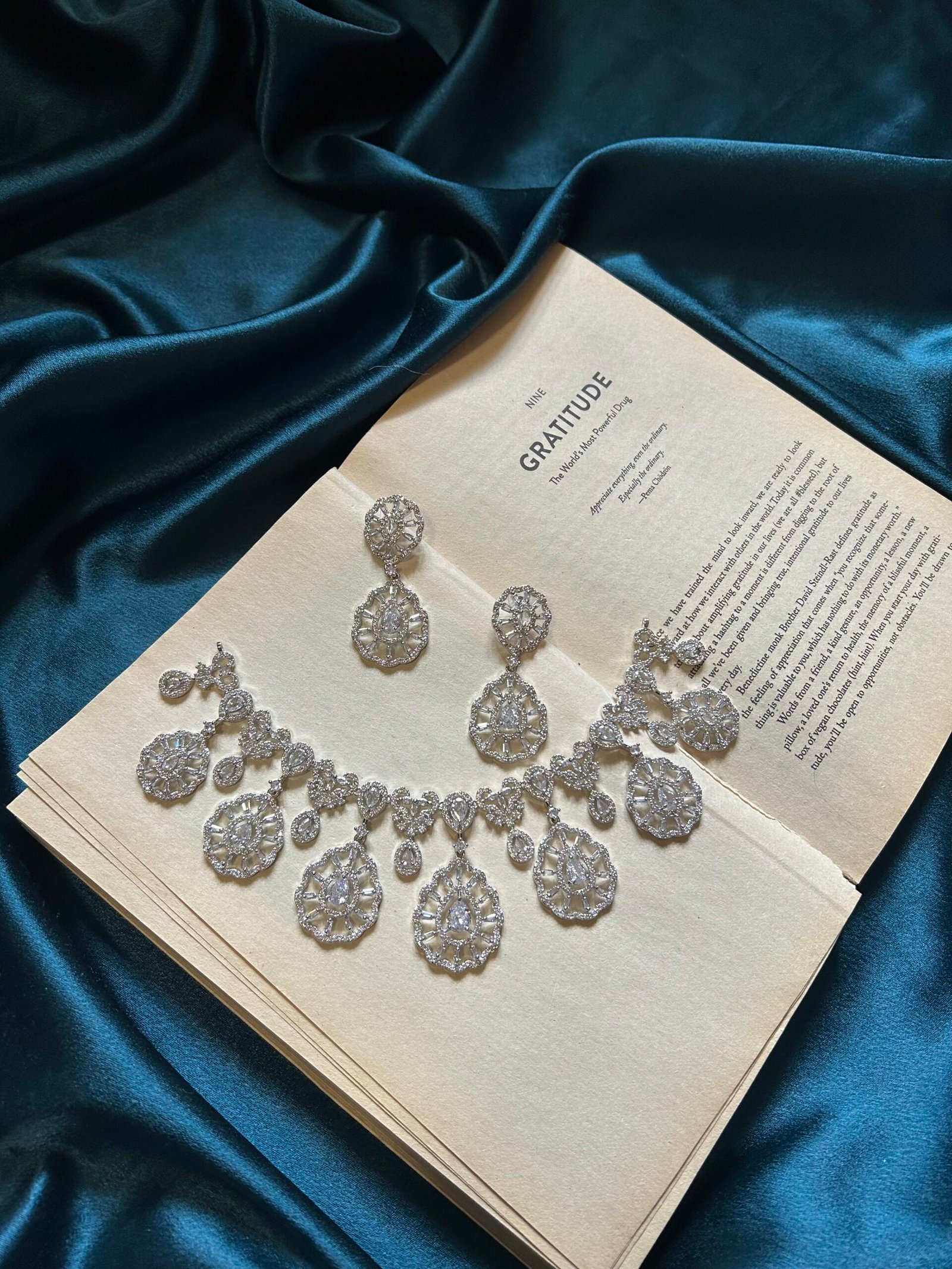 IMG_9418-scaled-1.jpeg AD Necklace Set With Earrings - Silver - Image 1