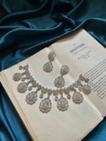 AD Necklace Set With Earrings - Silver - Image 2