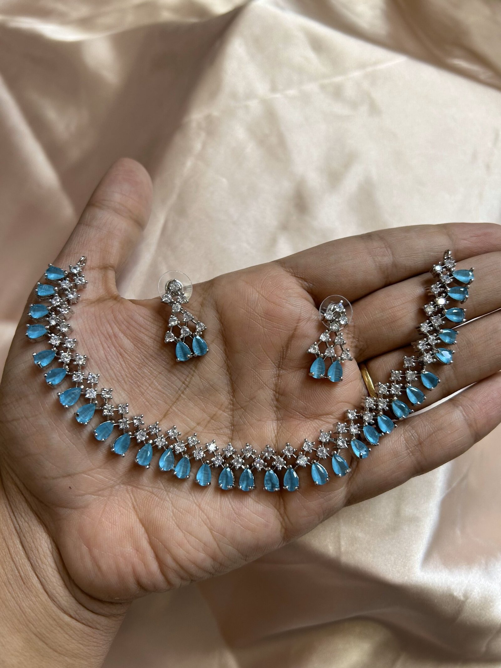 AD Necklace Set - Sky Blue