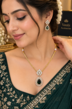 Beautiful Necklace Set With Earrings - Green - Image 2