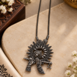 Oxidised Chain With Flute Pendant
