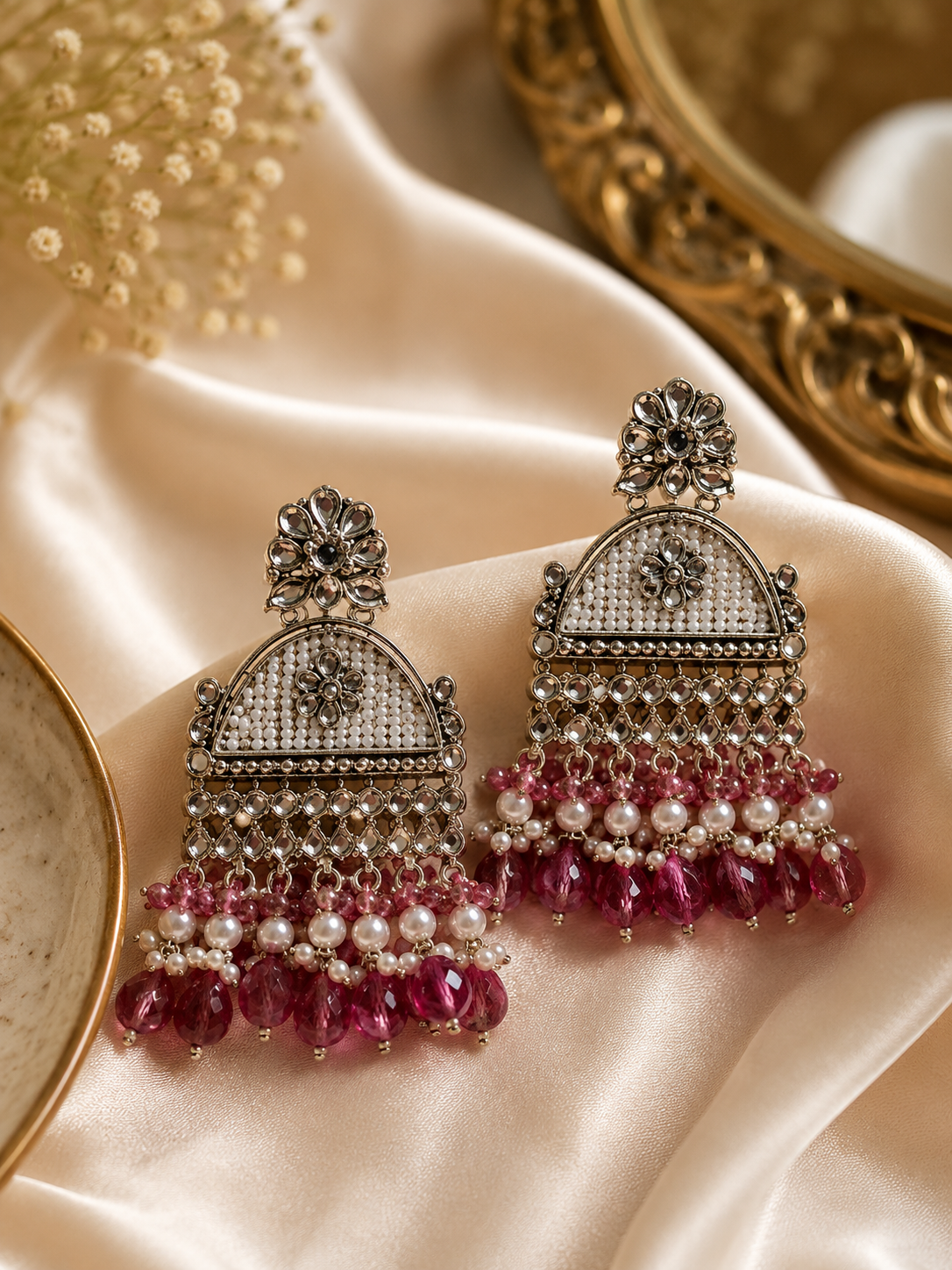 Ethnic Earrings - Mauve