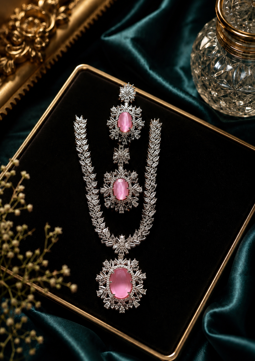 AD Necklace Set - Pink