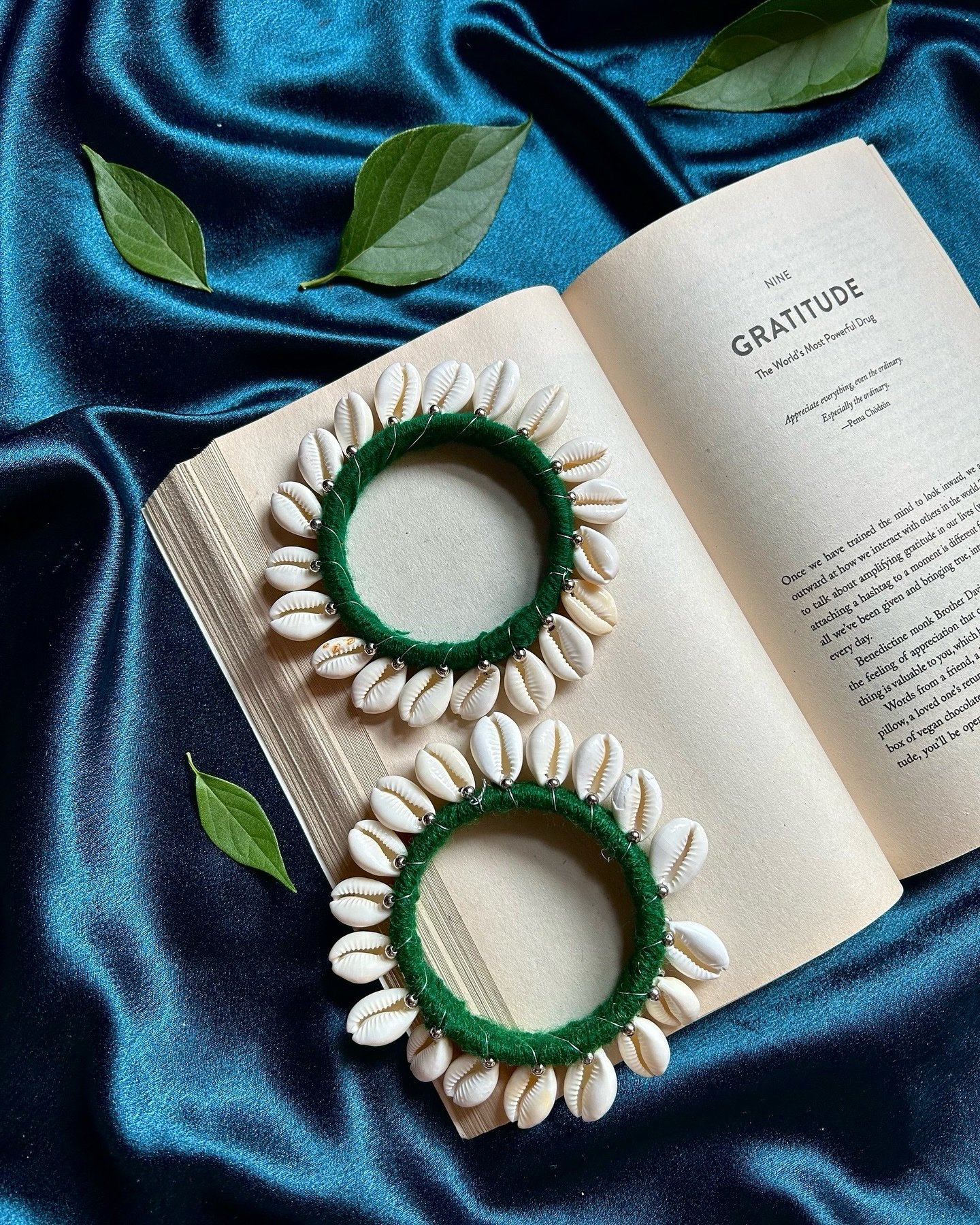 Shell Bangles Pair of 2 - Green