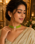 AD Suroskie Choker Set With Studs - Parrot Green - Image 2