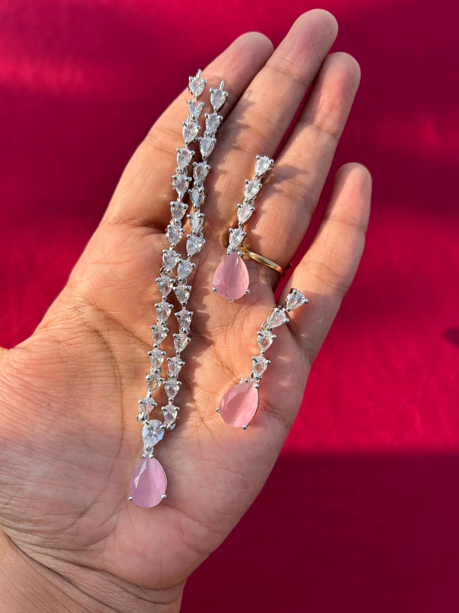 Deepika Neckpiece - Baby Pink