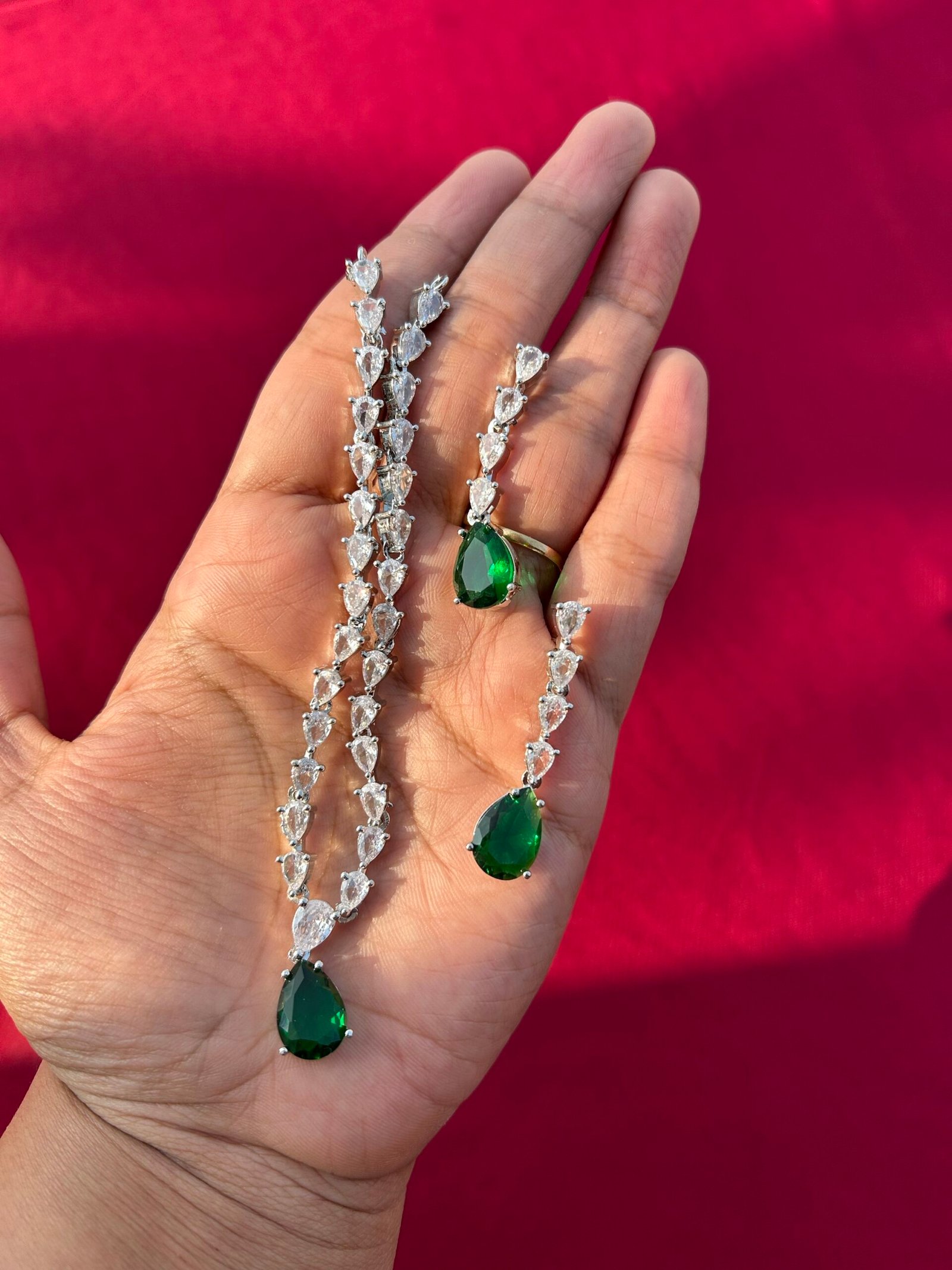 Deepika Necklace Set - Green