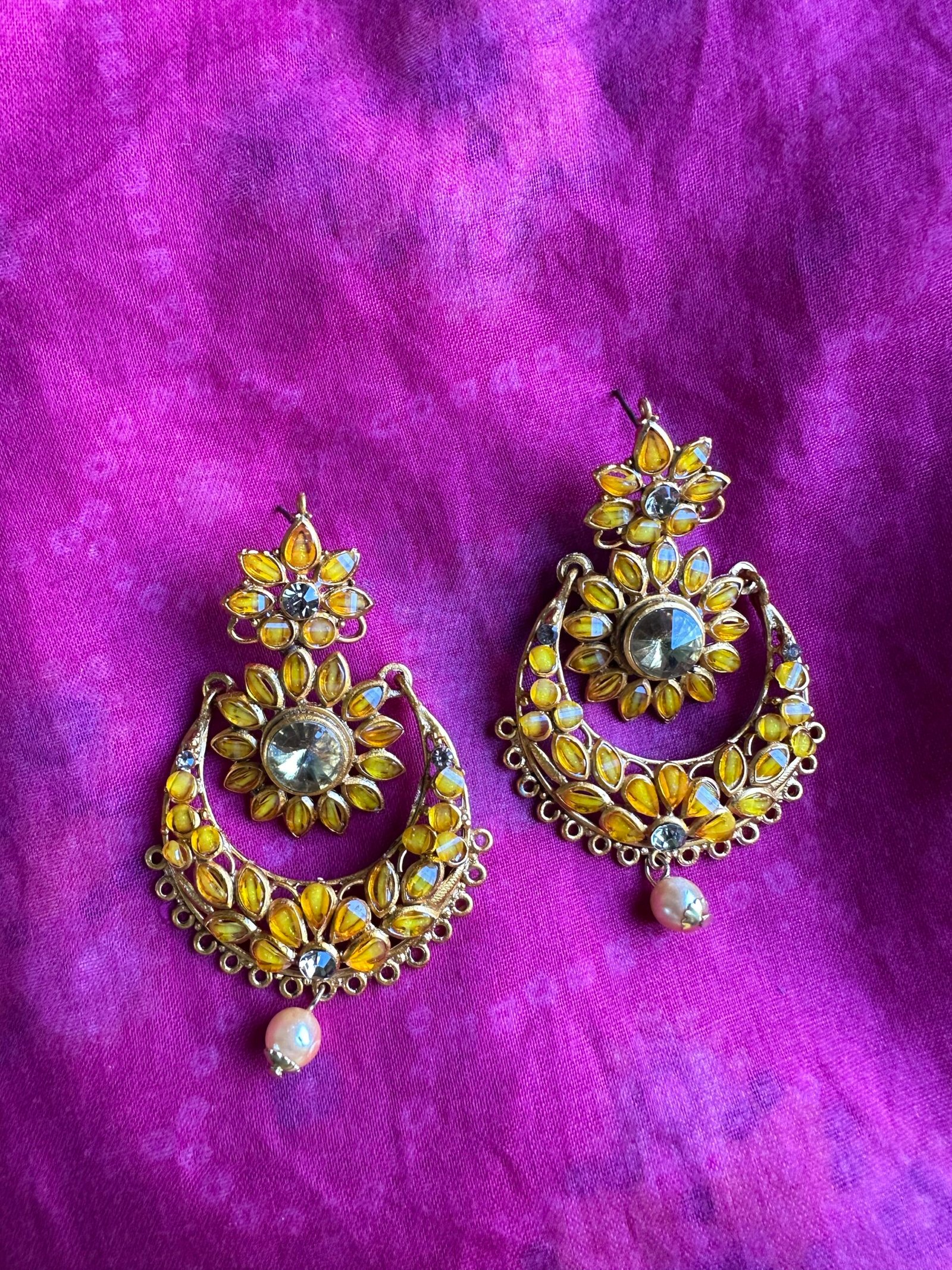 Yellow Cut Stone earrings