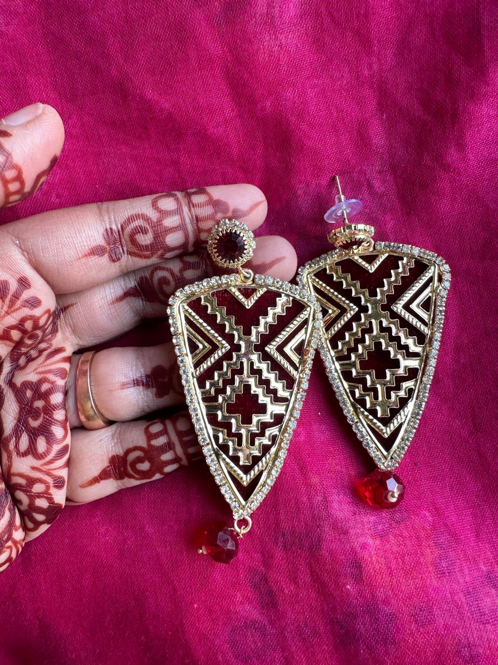 Marron Fabric earrings