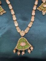 Moissanite Necklace Set With Earrings - Parrot Green - Image 3