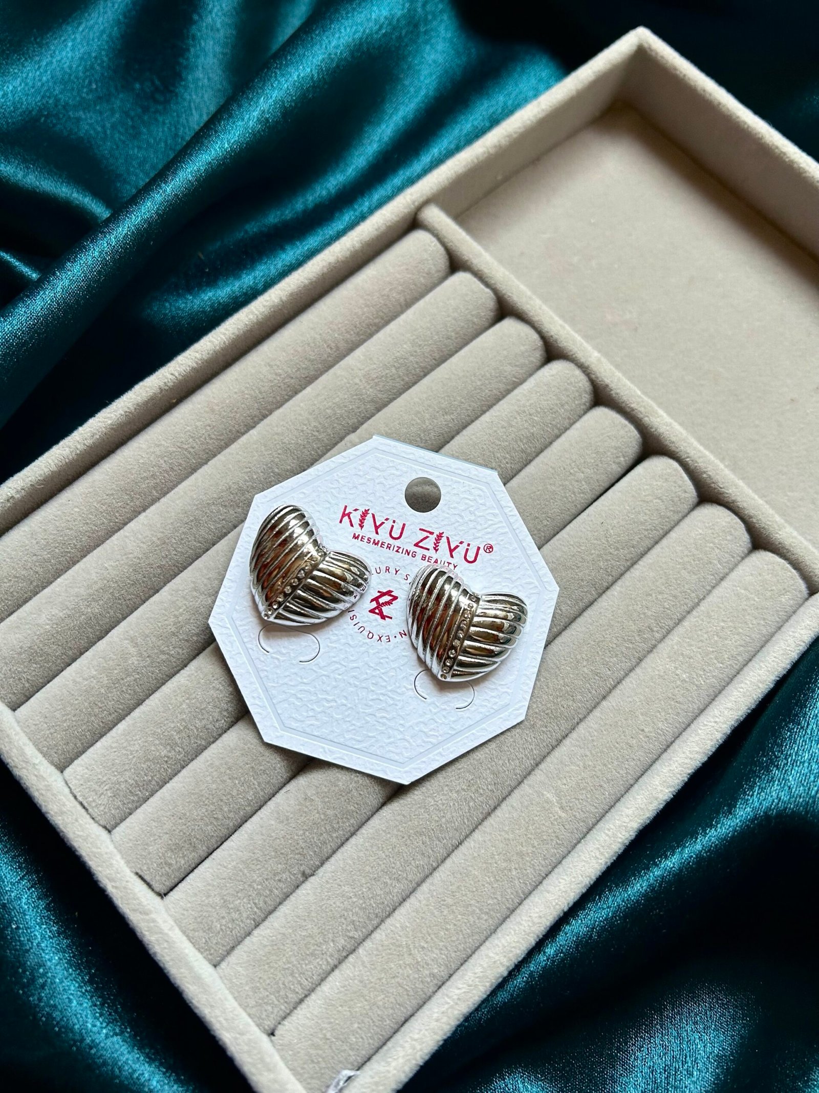 Anti Tarnish Silver Heart Stud Earrings