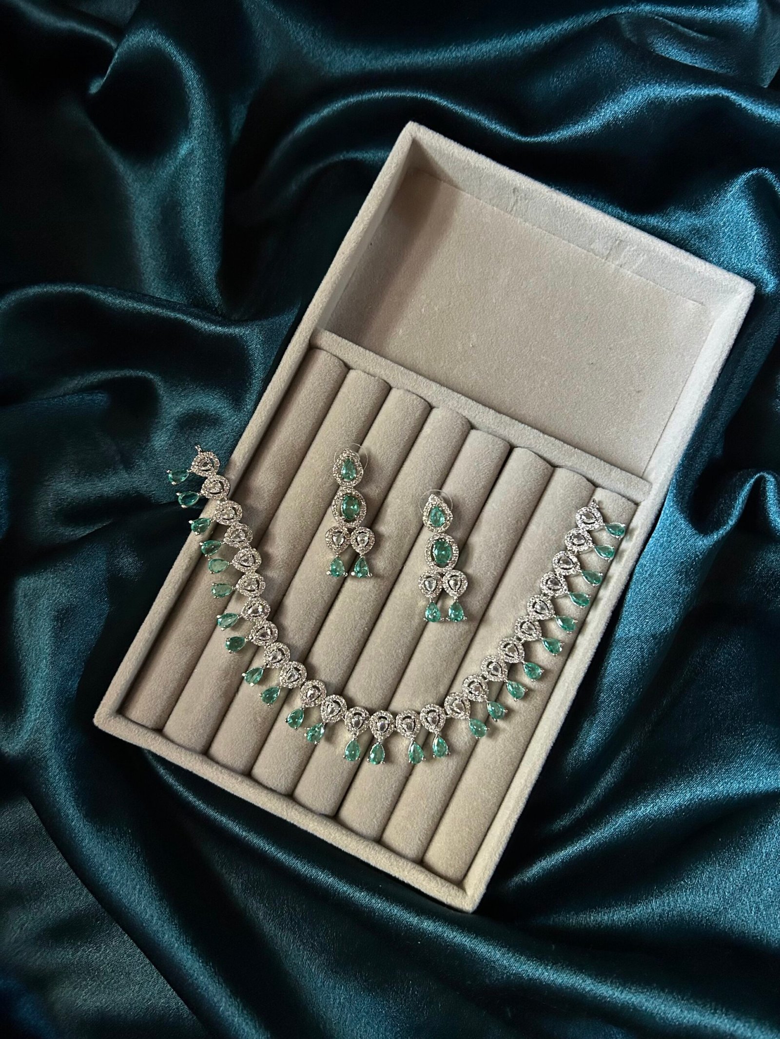 AD Necklace Set - Sea Green
