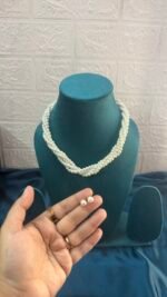 Pearl Four Line Necklace With Studs - Image 6