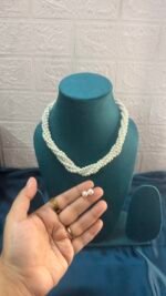 Pearl Four Line Necklace With Studs - Image 7